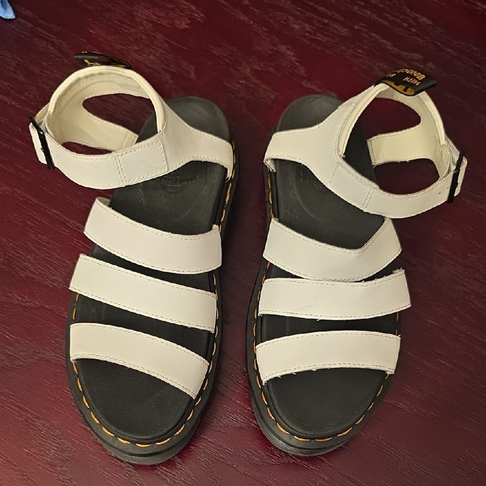 Dr. Martens White Sandals